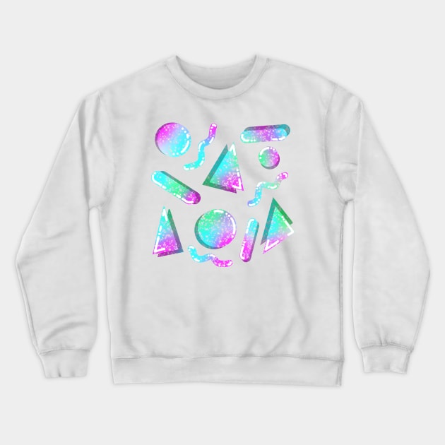 80s Glitter Shapes Crewneck Sweatshirt by melisssne